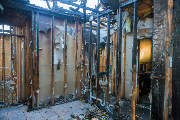 Professional Emergency Fire Damage Restoration technician working in North Branch, MN